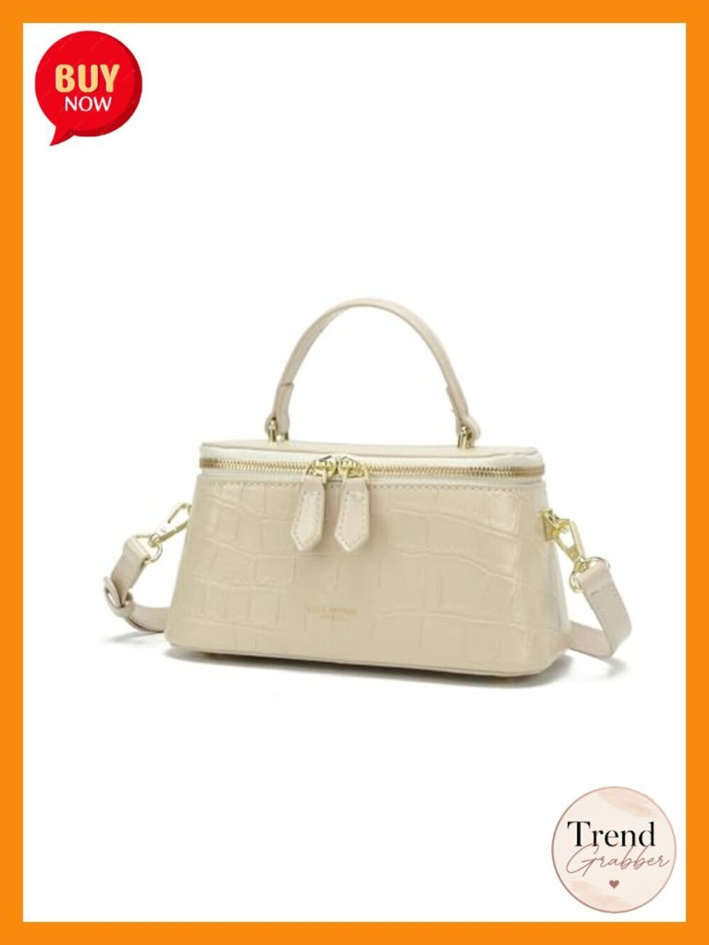Crocodile-Embossed Crossbody Bag with Adjustable Shoulder Strap Retro Square